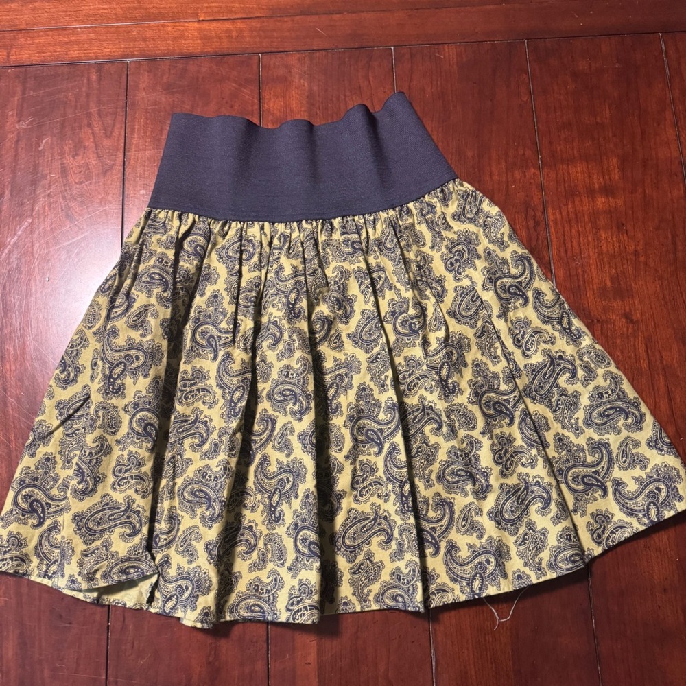 EnChanté Women's Skirt Paisley‎ Print High Waist Retro Size L